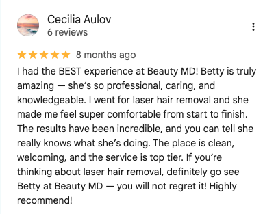 Google review 3 for BeautyMD
